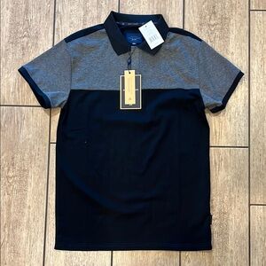 Men's Small Black and Gray Polo Shirt